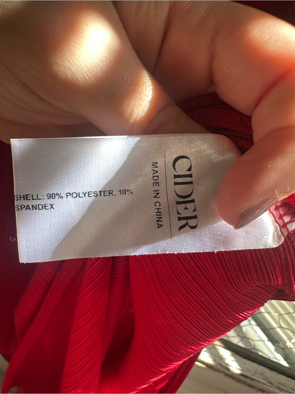 Cider| Red Ribbed Polo Midi Dress - Picture 4 of 6